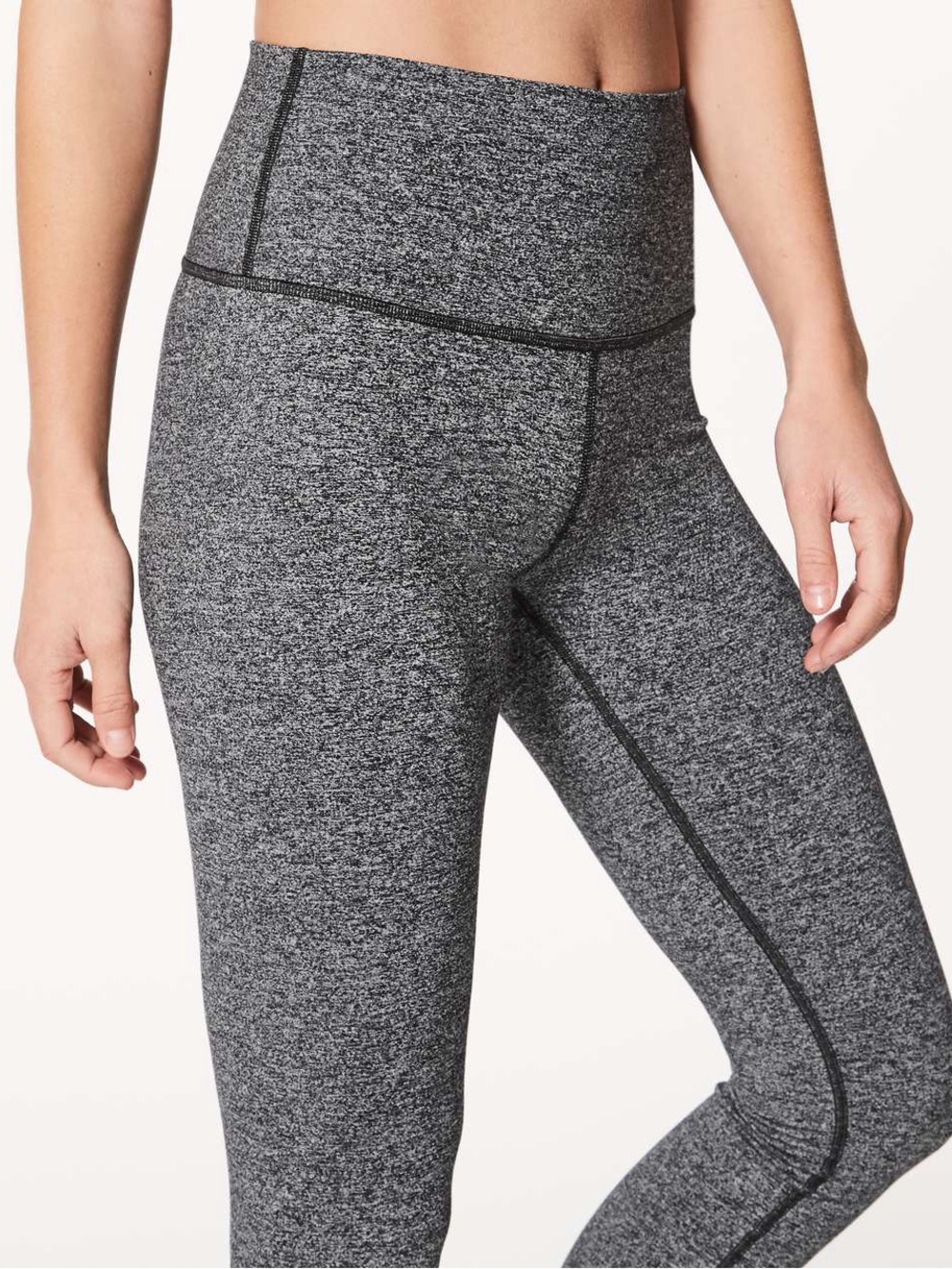 Lululemon Wunder Under Hi-Rise Tight 28" Heathered Black / Gray Luon Size 12 - Picture 2 of 11